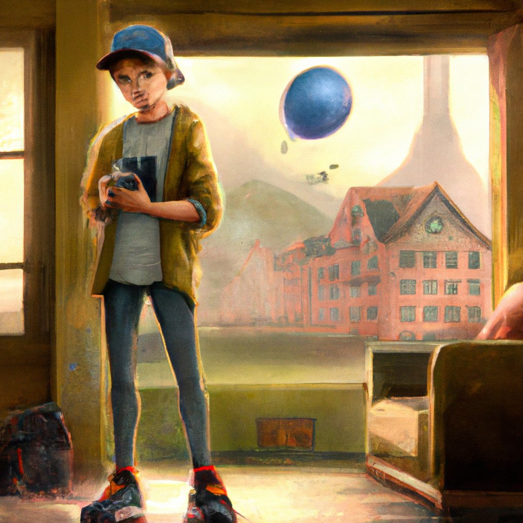 Lan, the young Pokemon trainer, was an avid nerd, fondly playing video games, reading comic books and watching sci-fi movies. in a painting from stalenhag, 8 k, hdr, artstation, concept art