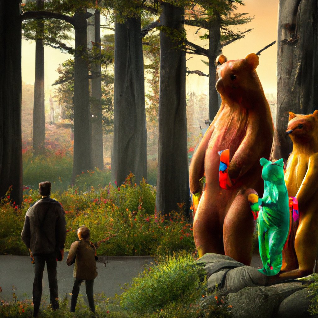 The family of gummy bears, led by a wise, protective Papa Gummy Bear, lived happily in a distant, magical forest.