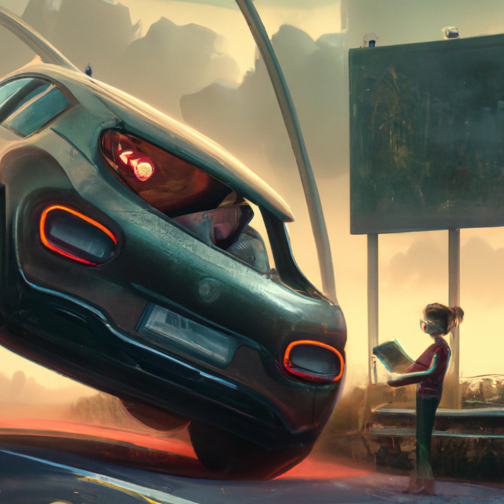 Jesse eagerly maneuvered the car, rapidly learning the basics before progressing to more complex techniques such as donuts and controlled slides out of control situations. in a painting from stalenhag, 8 k, hdr, artstation, concept art