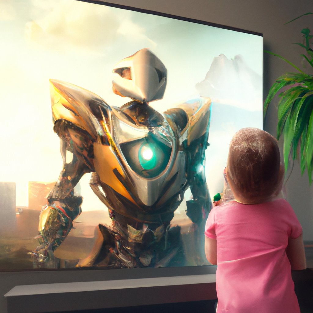 The little girl was captivated by the heroic and exciting adventures of the power rangers, admiring their strength, courage, and skill. in a painting from stalenhag, 8 k, hdr, artstation, concept art