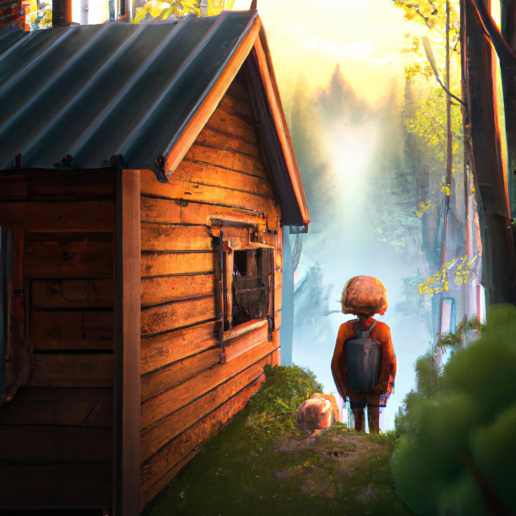 Amy, with her golden, sun-like hair and deep, twinkling blue eyes, happily lived in a tiny house nestled deep in the forest.