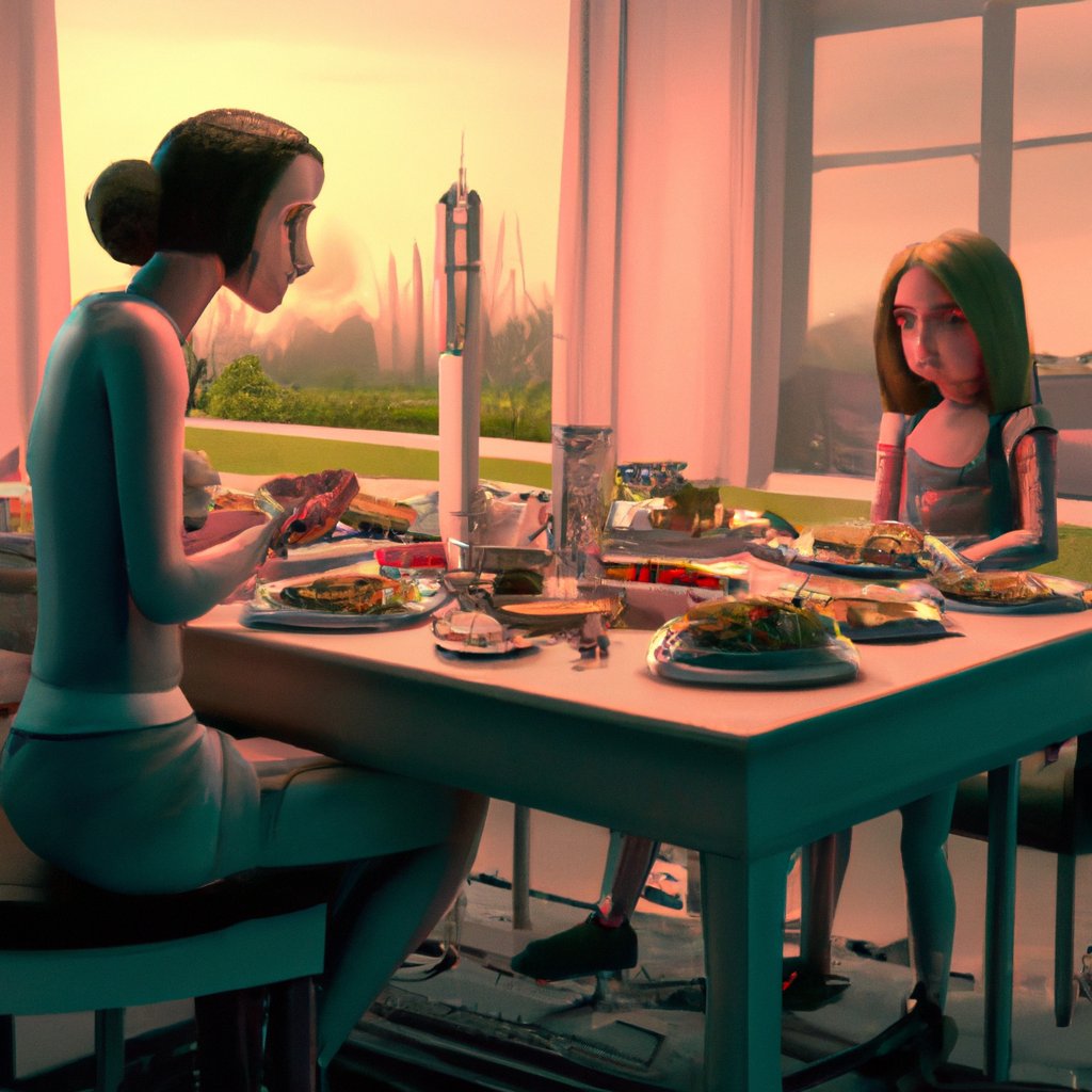 At the dinner table, Sylvia and her mom discussed their finances, Sylvia pleadingly asking why her mom couldn't grasp the need to save money.