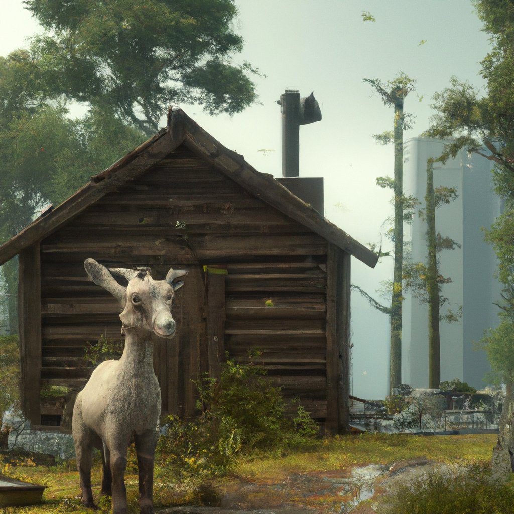 Lily, the happy and content little goat, longed to explore the world beyond her big old barn in the woods.