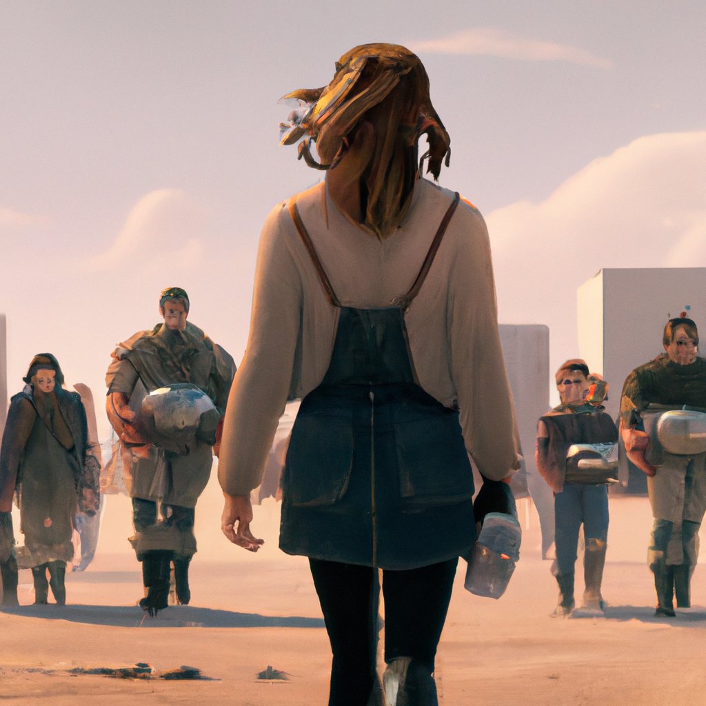 In the illustration, Kimberly Hart was portrayed as a confident, unapologetic leader, confidently marching ahead with her entourage of admirers trailing behind her.