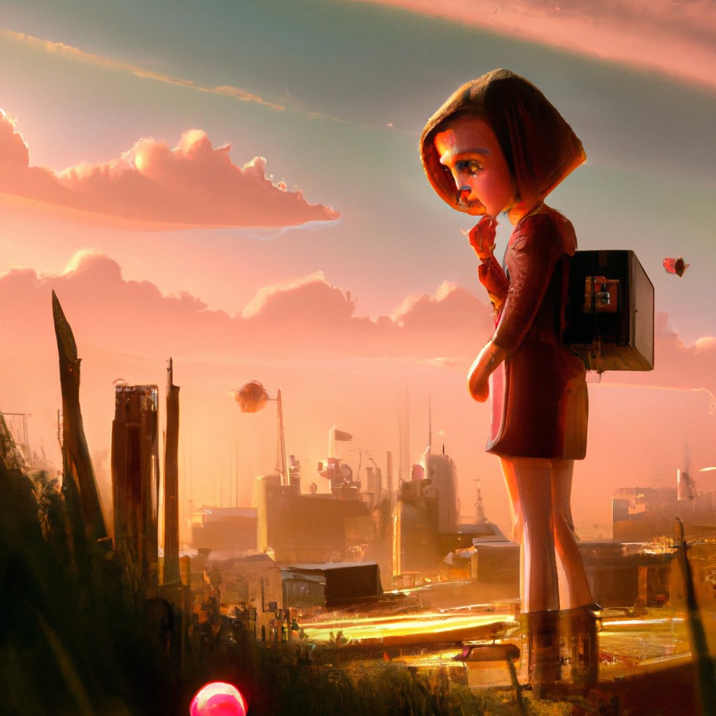 Ruby, enchanted and curious, ventured off into a fantastical world of magical creatures, mysterious secrets, and unknown possibilities. in a painting from stalenhag, 8 k, hdr, artstation, concept art