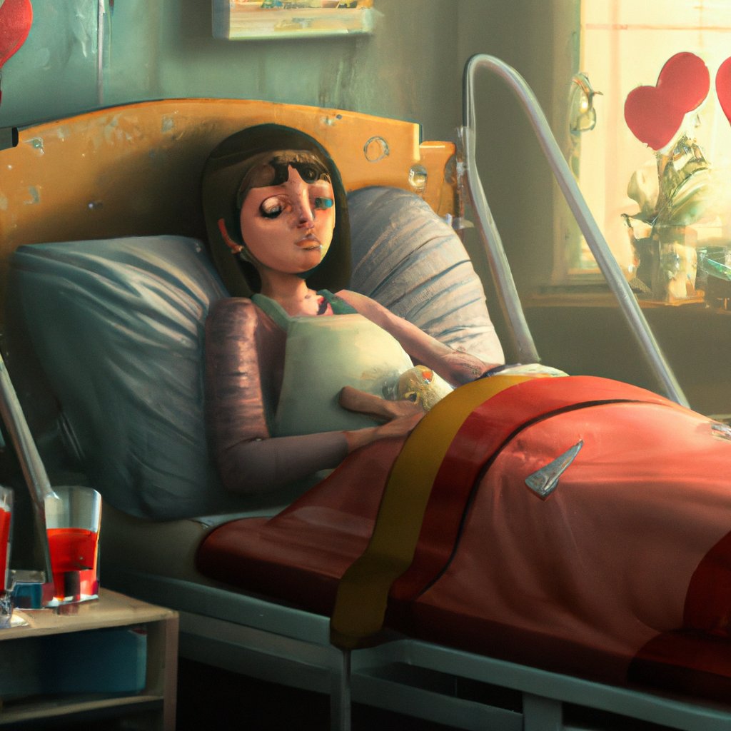 Kit lay in bed, feverish, throat sore, coughing weakly, feeling the weight of her virus diagnosis heavy on her heart. in a painting from stalenhag, 8 k, hdr, artstation, concept art