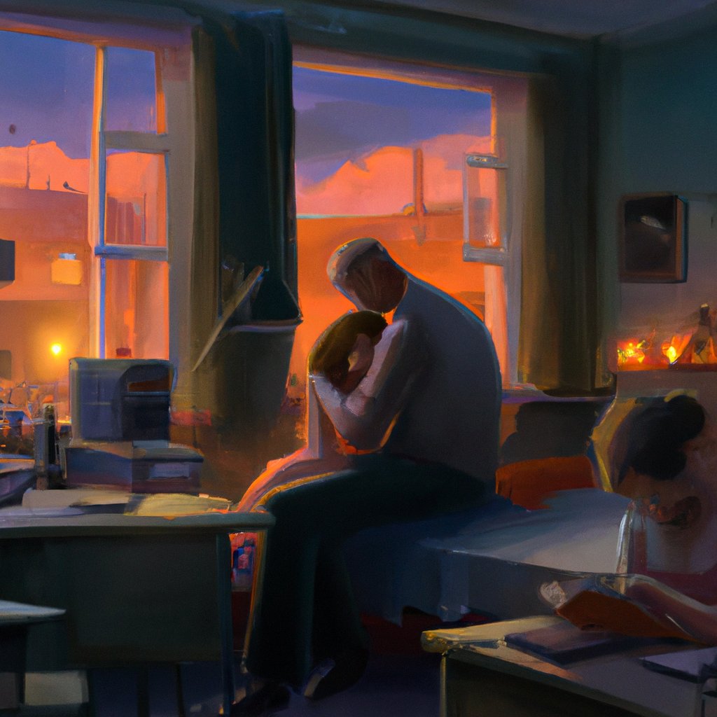 Igor and Elena, deeply in love, cuddled close on the phone as Igor whispered his goodnight from far away. in a painting from stalenhag, 8 k, hdr, artstation, concept art