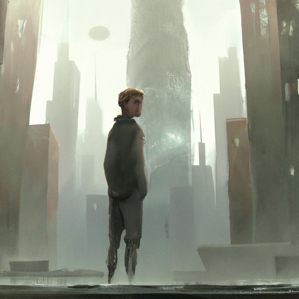 The illustration showed Tom, a determined and ambitious young boy from a humble background, standing confidently amidst a sea of towering skyscrapers.