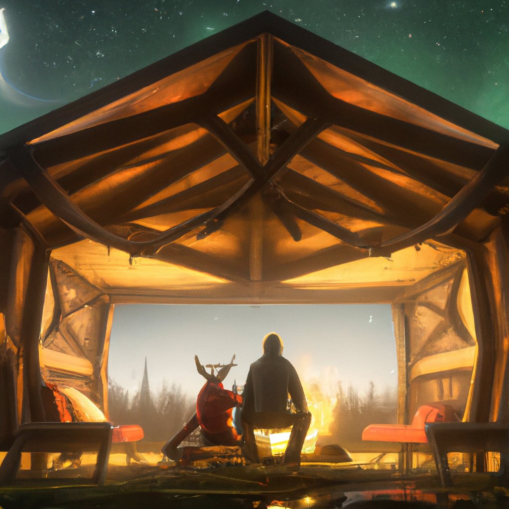 The two of them cuddled comfortably in their lovingly-crafted den, gazing up at the starry sky as the moose regaled his friend with tales of his daring youth.