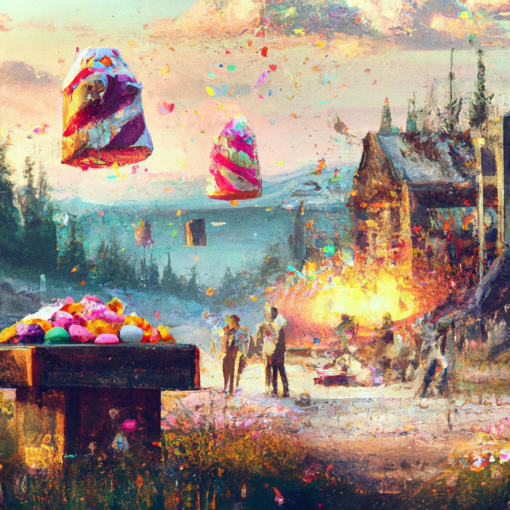 The battlefield erupted into a chaotic mix of flying fruits and treats, with grapes, marshmallows, popcorn, and pudding pelting the teams like colorful fireworks.