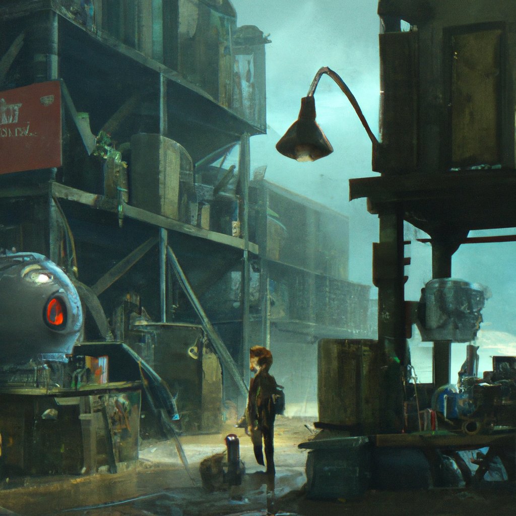 Tom cautiously explored the eerie, forgotten laboratory, discovering a trove of mysterious machines and inventions. in a painting from stalenhag, 8 k, hdr, artstation, concept art