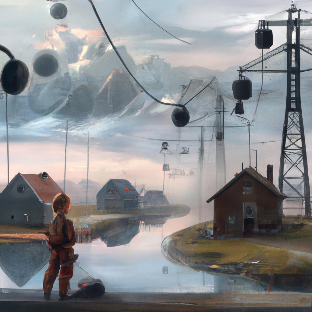 Anton, a young tech-enthusiast with a Starlink satellite connection, a generator, an Xbox, and a beloved BMW E39, explored the world of programming and storytelling from his home. in a painting from stalenhag, 8 k, hdr, artstation, concept art