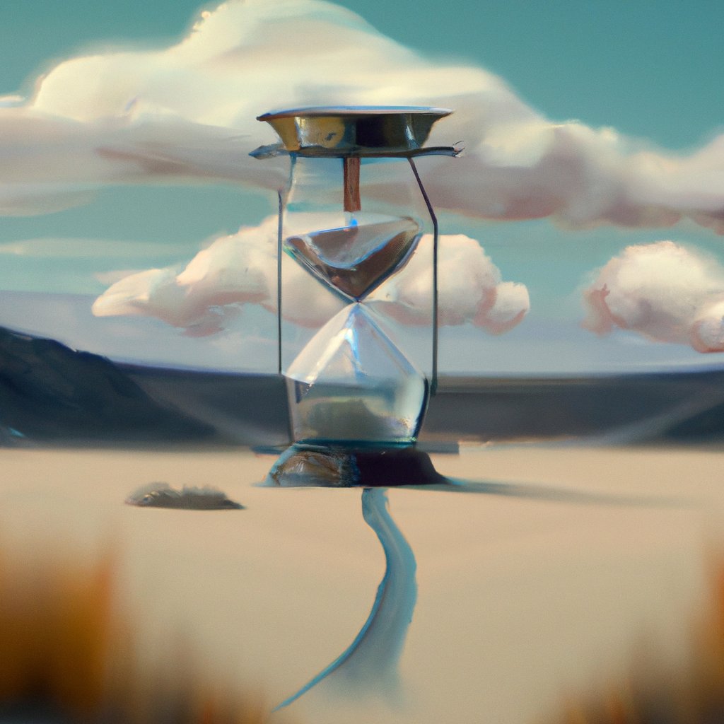 The illustration shows an hourglass with its sand quickly slipping away, reminding us of the fragility of time.