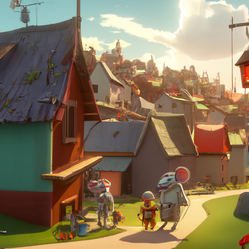 The mice of Tiffinai were joyous and content, exploring their vibrant, tranquil village with ease.