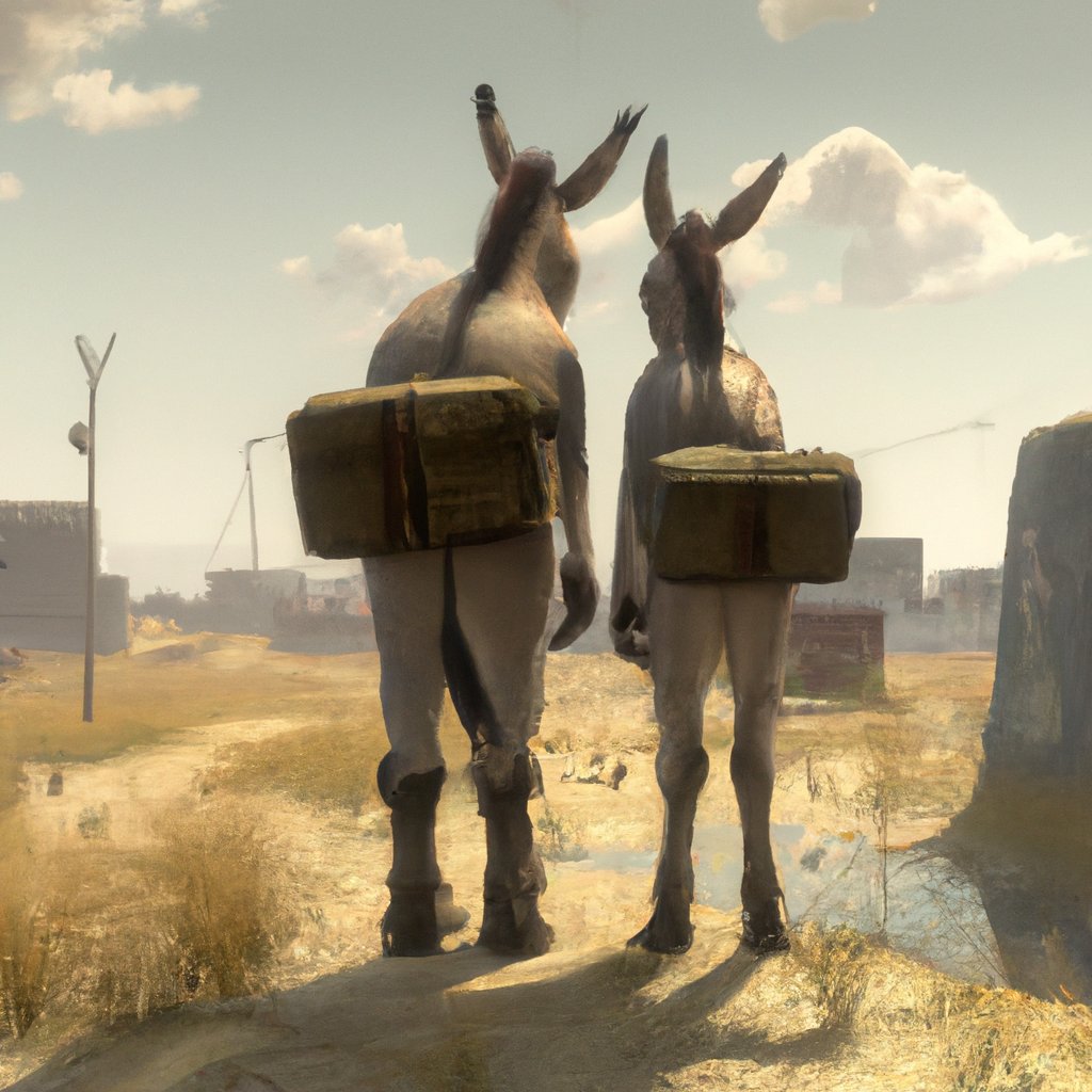 Daisy and Jax, the two brave donkeys, eagerly embarked on their unknown journey, ready to discover what exciting opportunities awaited them.