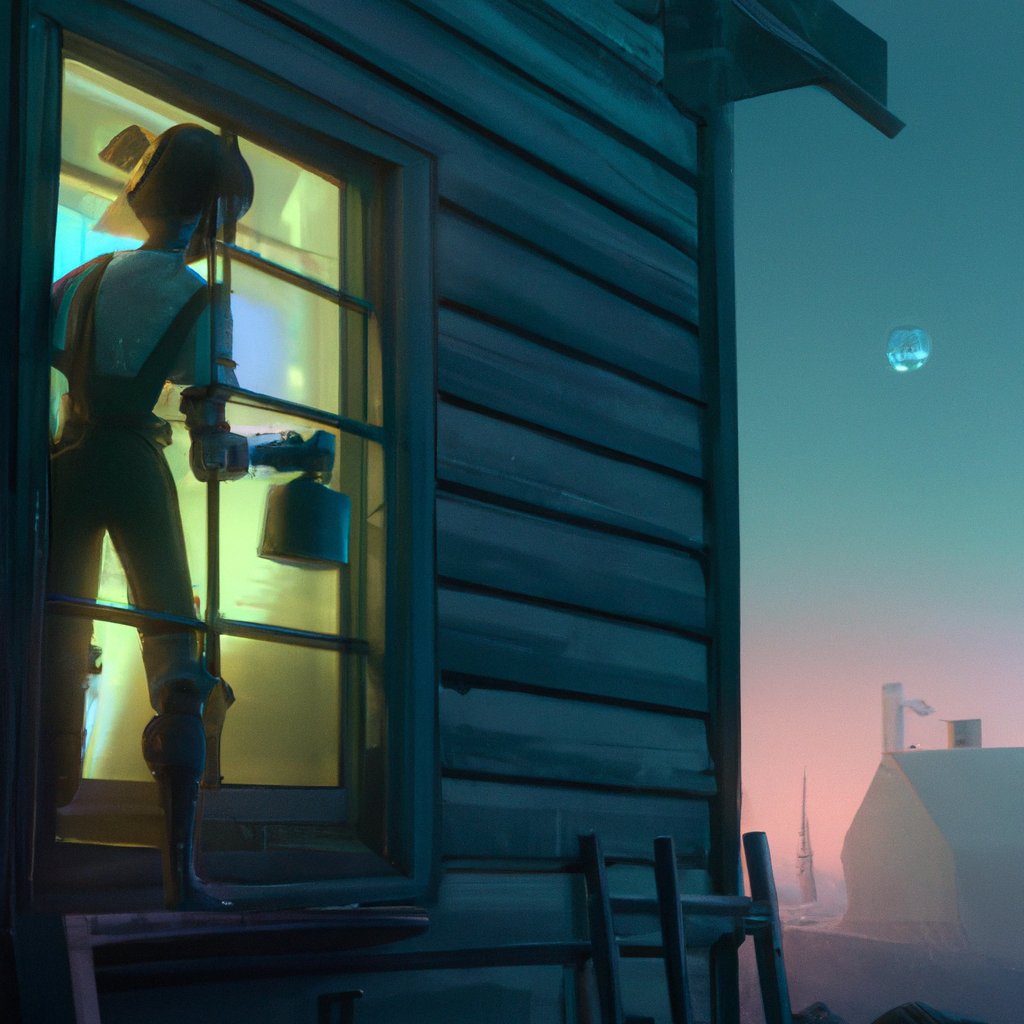 Lyra, desperate and determined, crept carefully out of her window into the dark night, hoping to escape the oppressive mistreatment of the Reginald family. in a painting from stalenhag, 8 k, hdr, artstation, concept art