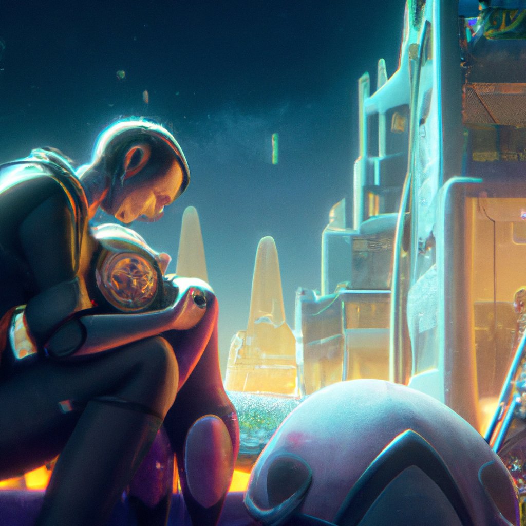 Ali, surrounded by the twinkling stars of a balmy Medina night, smiled sleepily as his mom kissed his forehead and wished him sweet dreams. in a painting from stalenhag, 8 k, hdr, artstation, concept art