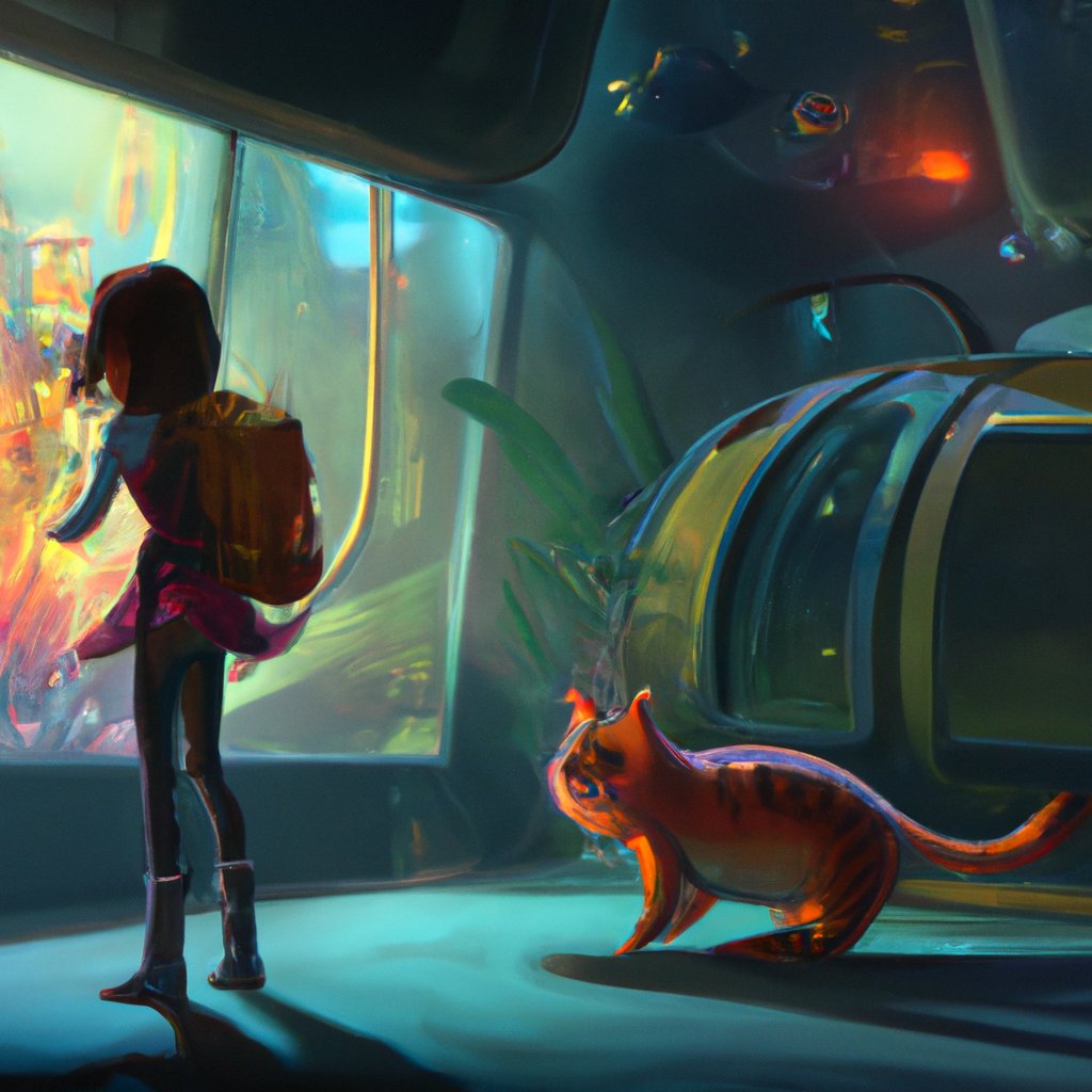 The illustration showed Francesa, with Kitty eagerly at her side, exploring the colorful and mysterious depths of the Ocean Park Aquarium.