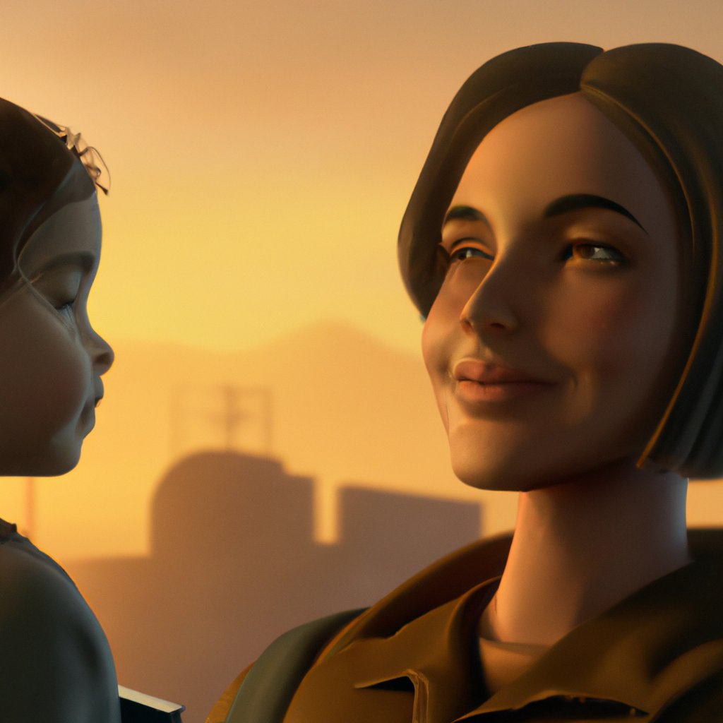 Sofia's face, illuminated by a warm glow of understanding, showed the importance of her mother's words about love being more valuable than money. in a painting from stalenhag, 8 k, hdr, artstation, concept art