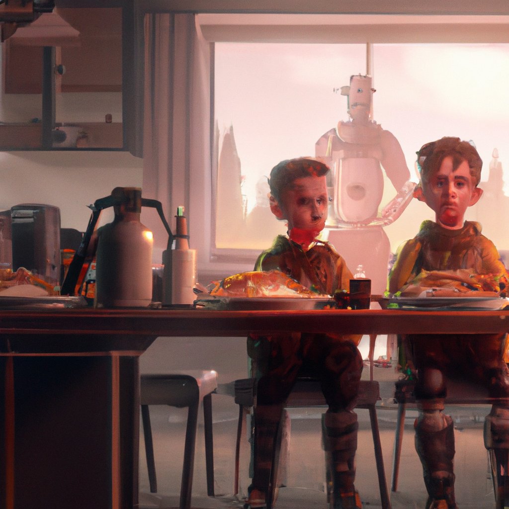 The illustration depicted Kilian and Oliver sitting at the kitchen table, eyes wide with excitement, poised for their Dad to take them on their much anticipated adventure.