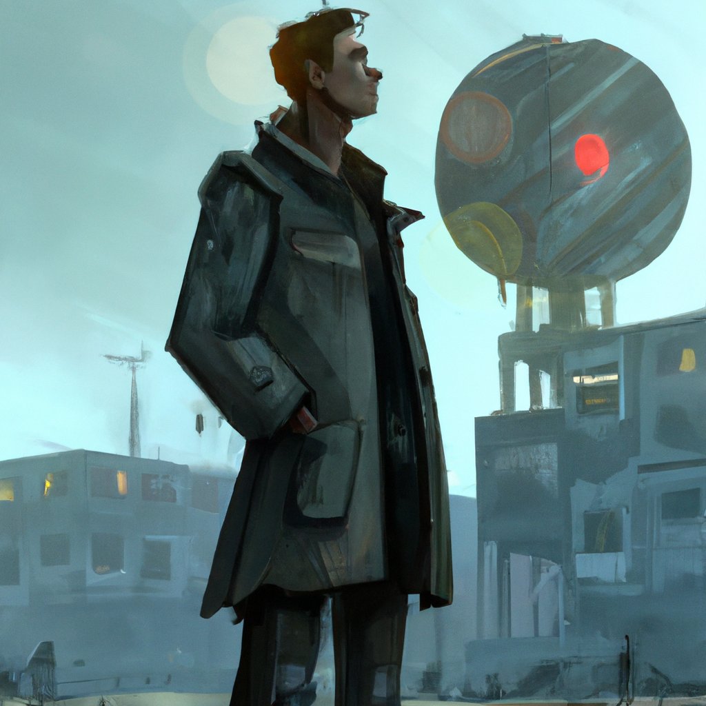 The illustration showed Marcus standing tall and proud, an expression of determination and newfound courage on his face. in a painting from stalenhag, 8 k, hdr, artstation, concept art