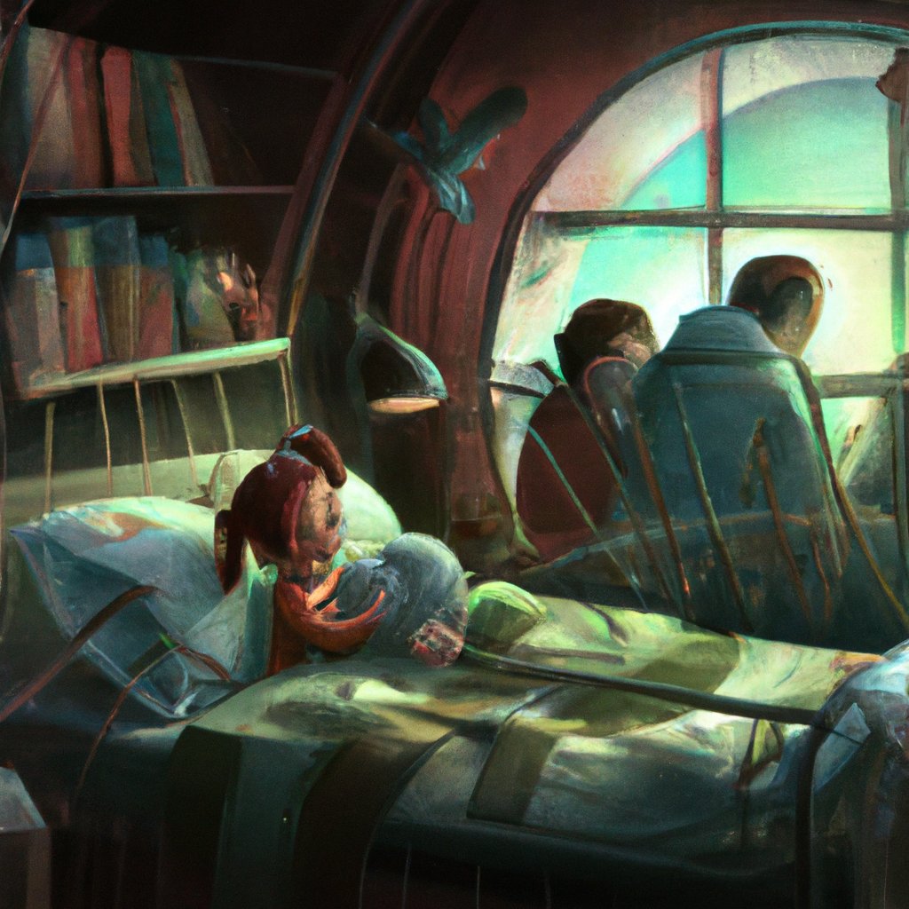 Max cuddled up in her bed, surrounded by the warmth of her family's love and stories of exciting adventures, feeling safe and brave. in a painting from stalenhag, 8 k, hdr, artstation, concept art