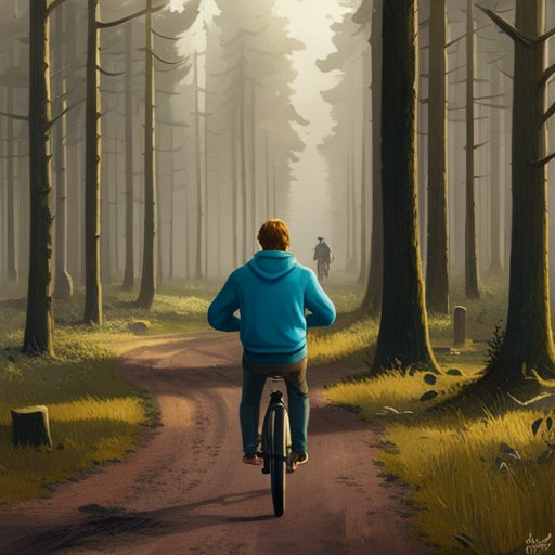 Excitedly, Billy set off on his bike through the forest, ready to explore the playground ahead of him.