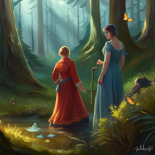 Anna and John followed a trail of sparkling pebbles, discovering glimmering butterflies, chirping squirrels and many other wondrous creatures as they explored the lush forest.