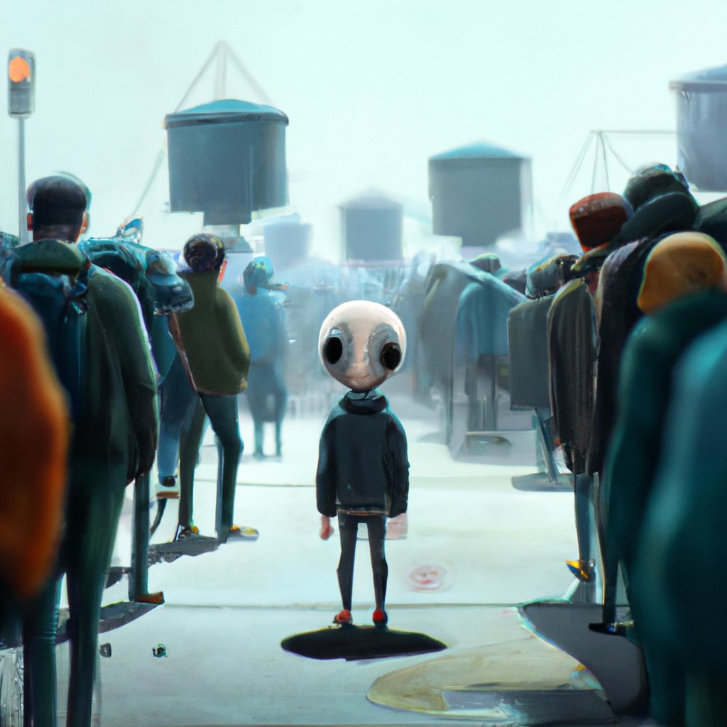 The illustration showed a small, timid Jack standing bravely amid a crowd of strangers, his inner worry and nervousness visible in his expression.