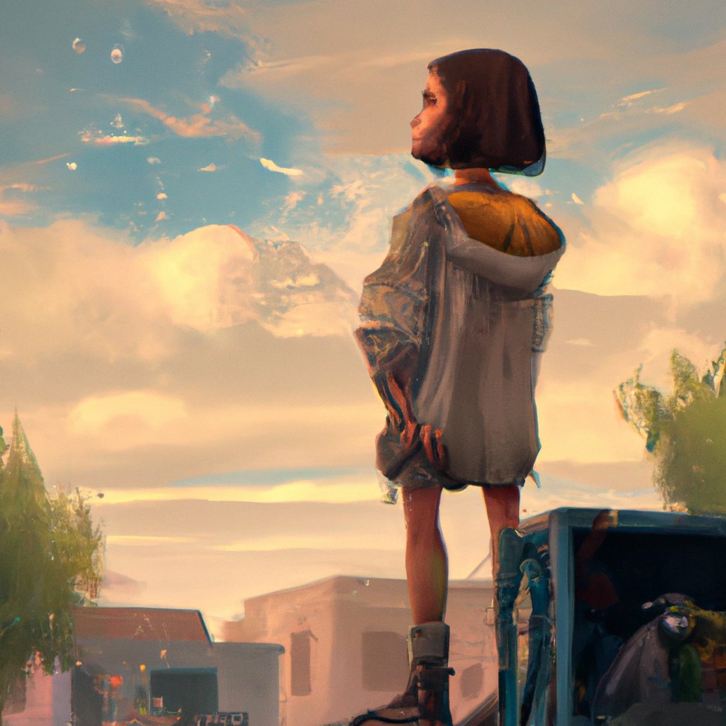 Shambhavi, a tiny girl filled with nostalgia, gazed wistfully into the sky, longing to be reunited with her beloved school friends.