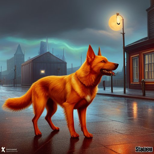 The proud, confident dog strutted through the bustling town, telling all its inhabitants of his seemingly unbreakable strength and courage in protecting his food.