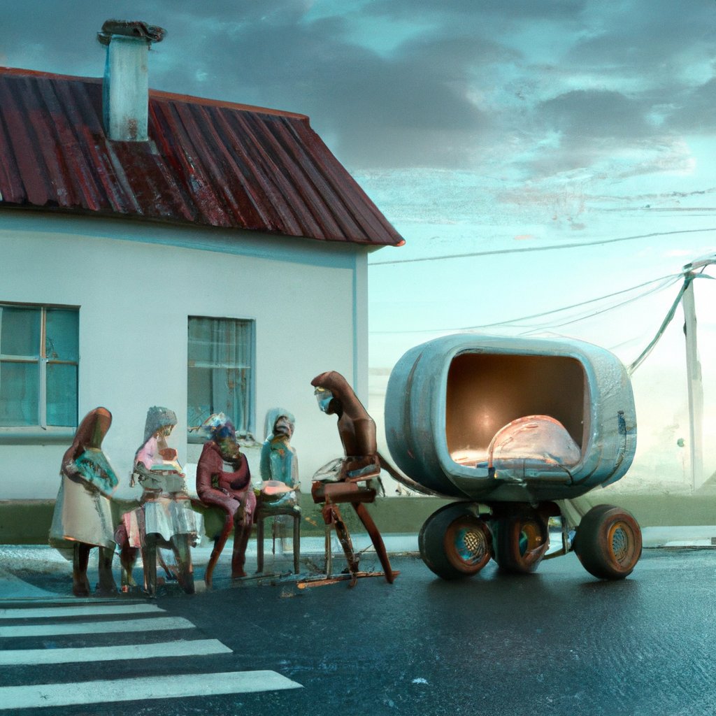 The five expectant mothers, feeling the discomfort of the pothole-riddled journey, were anxiously travelling in a carriage to a friend's house.