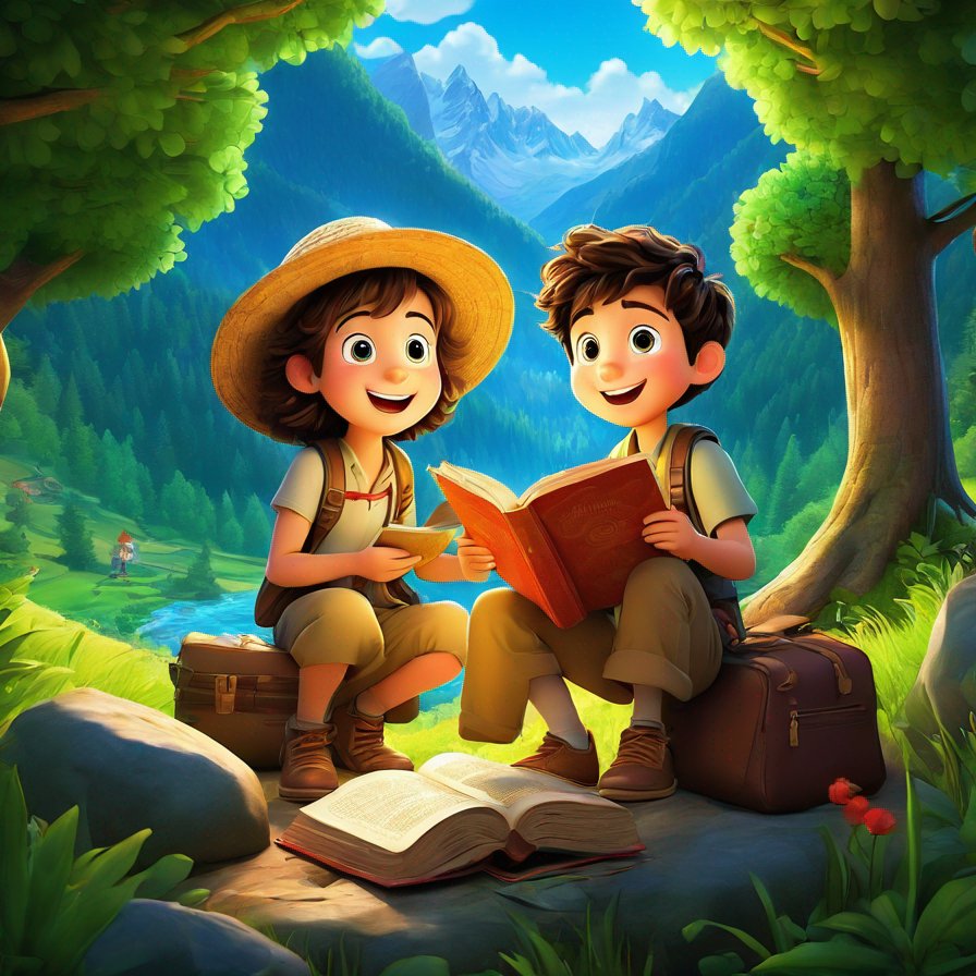 Travelers journey through forests, over mountains, across rivers, solving puzzles and riddles, discovering clues in nature, decoding secret messages, finding ancient documents in a valley, and facing a confrontation on a blooming field.
