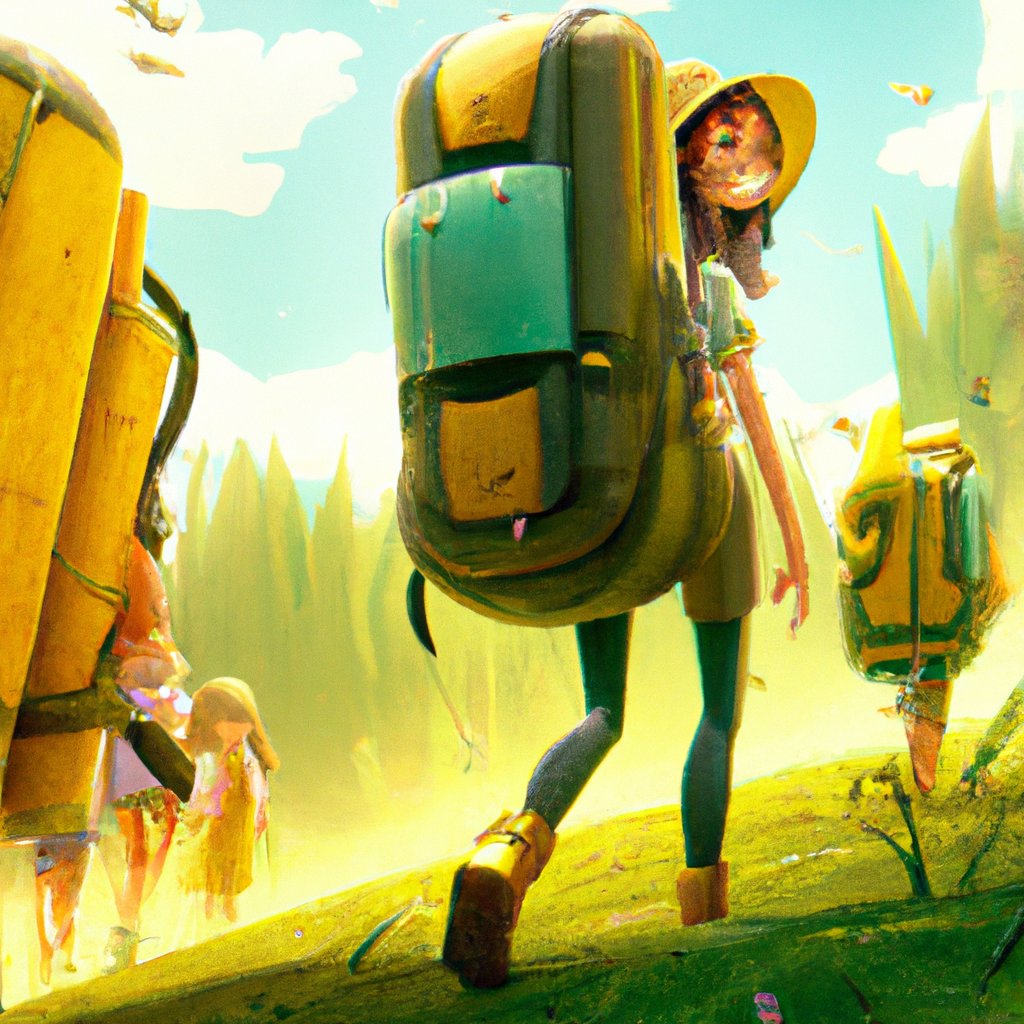 In the Illustration, a joyous Regina, with her backpack full of snacks and a beaming smile, happily leads her curious classmates off into the great outdoors for an incredible field trip adventure.