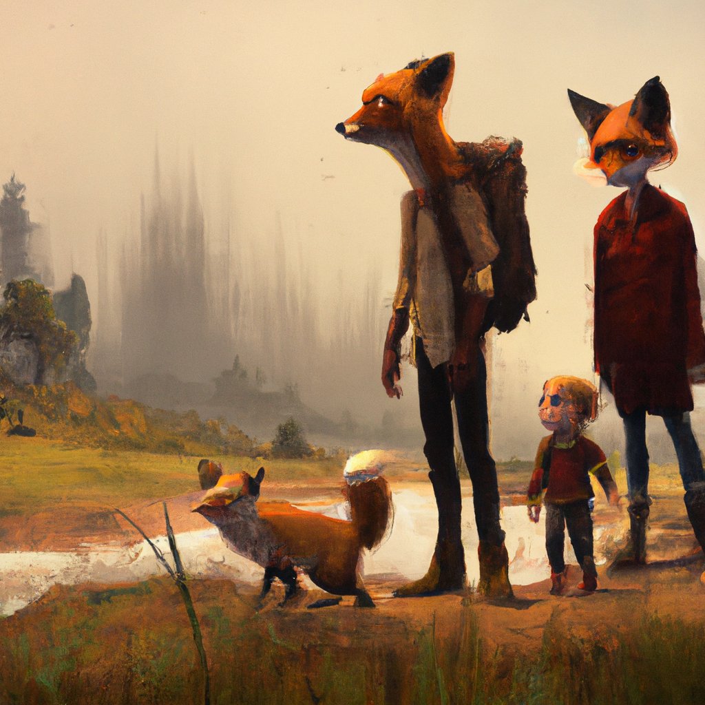 Rusty, the small, red, adventurous, and curious fox, joyfully explored the forest with her family.