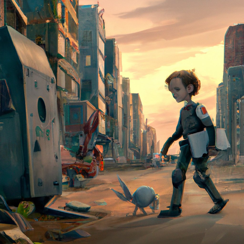 A smiling, friendly, adventurous boy seemingly stood out among the robotic hustle and bustle of the city, determined to protect and care for its vulnerable animal inhabitants.