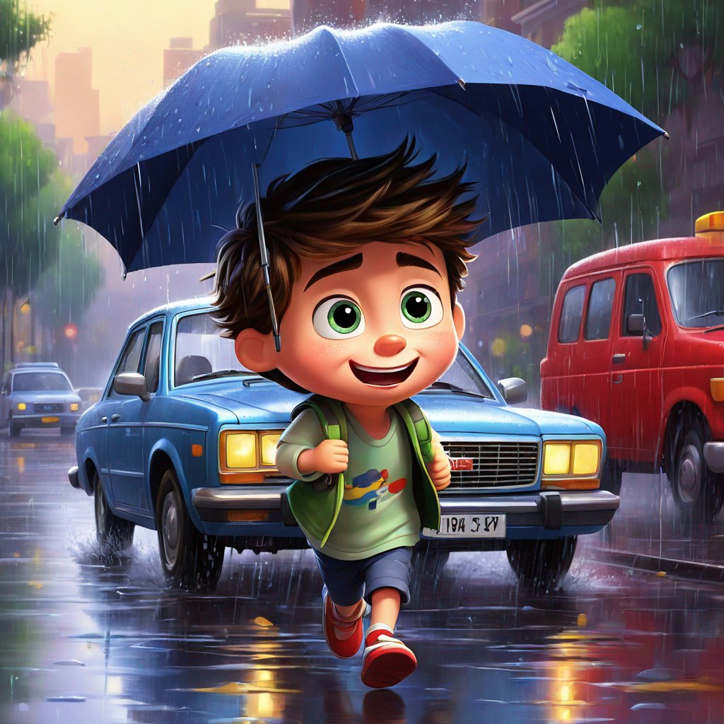 painting, John, Jack, playing in rain, John's mother, rushing to hospital, car, background, Jack feeling helpless, sad